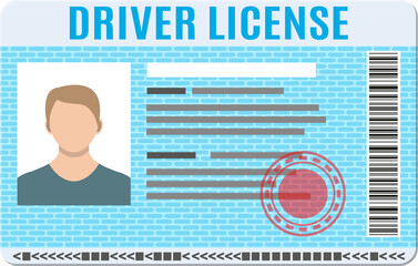 Car driver license identification card with photo - obrazy, fototapety, plakaty