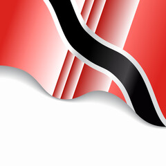 Trinidad and Tobago flag wavy abstract background. Vector illustration.