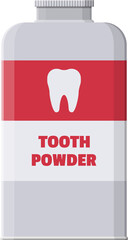 Tooth powder in plastic package with teeth