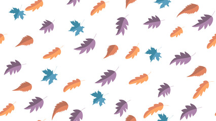 Seamless pattern with colorful leaves  in differens shapes. Trendy design for wallpaper, backgrounds, flyers, banners, posters.
