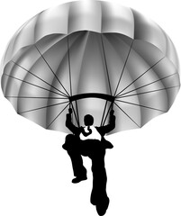 Businessman Parachuting Concept