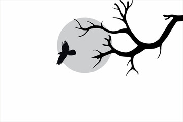 Silhouettes and trees illustration, vector. Scandinavian minimalist three pieces of poster design. Modern wall art design, artwork. Home decoration