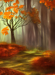 outono, folhas , castanho, folhagens, árvore