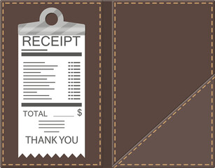 Leather folder for cash, coins and cashier check