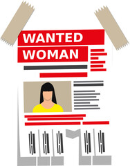 Wanted woman paper poster
