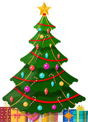 Christmas tree decorated