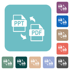PPT PDF file conversion rounded square flat icons