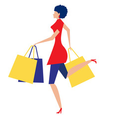women shopping with  bags design
