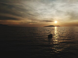 Dusk in Croatia. It looks very dreamy over the Adriatic Sea