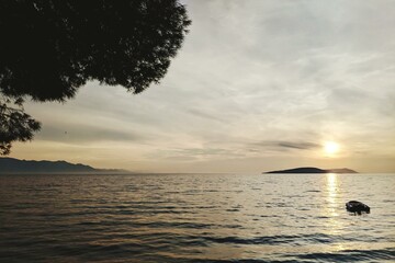 Dusk in Croatia. It looks very dreamy over the Adriatic Sea
