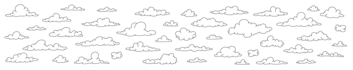 Seth Clouds. Coloring book. Vector line illustration on white background. Doodle