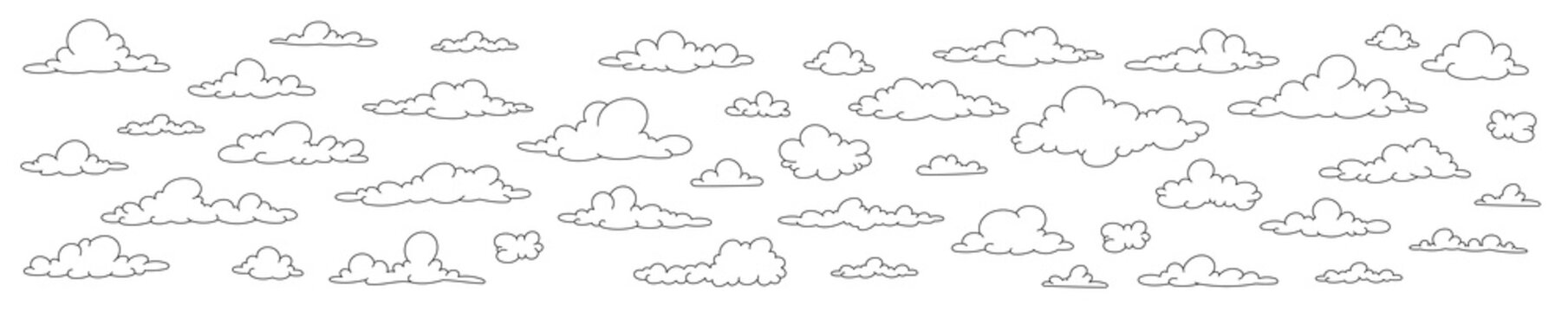 Seth Clouds. Coloring book. Vector line illustration on white background. Doodle