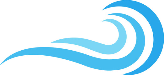 Blue water wave icon