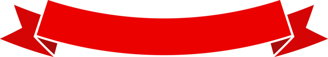 Red ribbon curve banner label