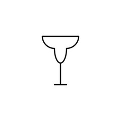 empty wineglass or goblet glass icon on white background. simple, line, silhouette and clean style. black and white. suitable for symbol, sign, icon or logo