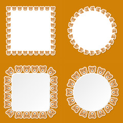 Bear with frame for banner, poster, and greeting card