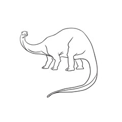 Dinosaur, Cretaceous, line illustration for coloring. Coloring book for adults and children. prehistoric period. © Elena