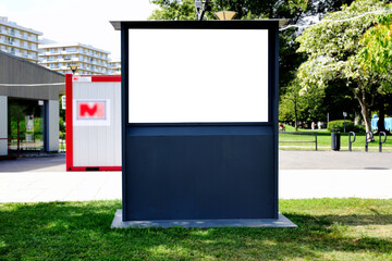 Lightbox ad panel. poster and billboard sign. horizontal landscape orientation. mockup base and...