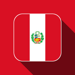 Peru flag, official colors. Vector illustration.