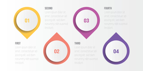 4 steps process modern infographic diagram