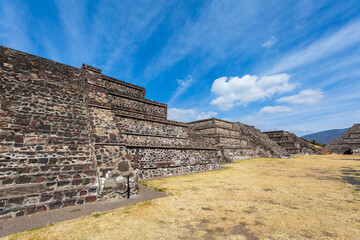 Teotihuacan pyramids landscape in Mexico