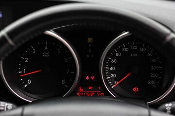 car​ instrument panel, car​ speed motor of​ night, car​ dashboard​ modern​ automobile...