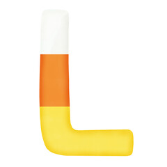 Candy corn Alphabet Letter L