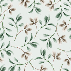 Fototapeta premium seamless pattern floral with elegant watercolor leaf