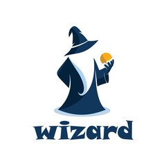 Wizard Magician logo design illustrations vector template