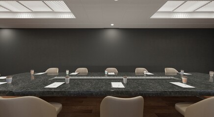 Empty meeting room in office 3d illustration