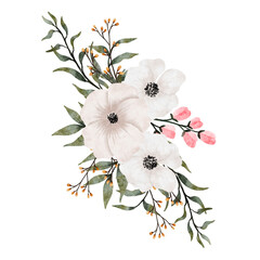 Floral watercolor bouquet illustration 