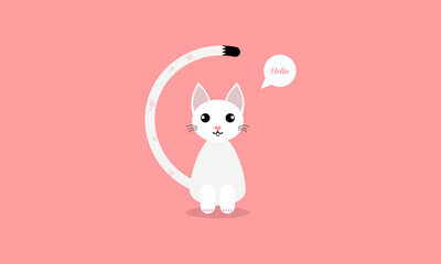 Cat flat illustration design l Vector art for cat l Meow l Paw l Pet Lover