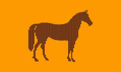 Horse vector illustration l Flat minimal design for horse geometric shape l Horse Lover l Riding