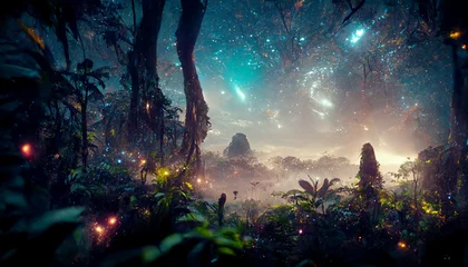 Gardinen fantasy forest background generative AI © Annie