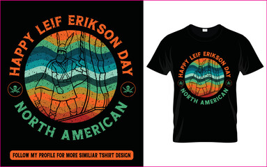 Leif erikson day t-shirt & badge design for north amercian nordic people