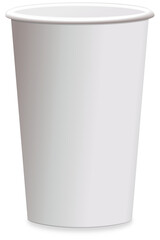 paper cup isolated on white with shadow