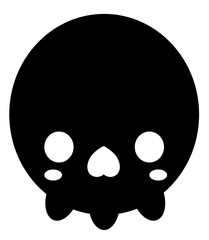 Fototapeta premium Halloween Skull head Skeleton Silhouette 