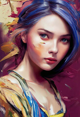 female portrait painting