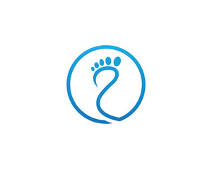 Circle Foot Care Clinic Logo Concept sign symbol icon Element Design. Feet Podiatric Logotype. Vector illustration template