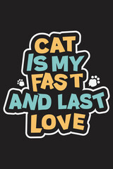 I love cat girl typography t-shirt design
