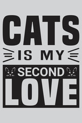 Naklejka na ściany i meble I love cat girl typography t-shirt design
