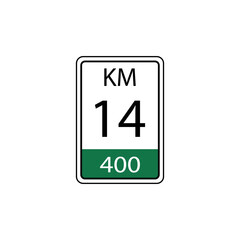 A vector in the form of a symbol or icon in the form of a kilometer traffic sign