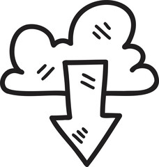 Hand Drawn upload icon illustration