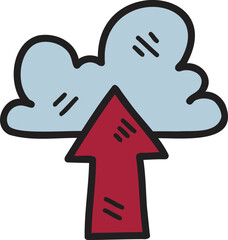 Hand Drawn upload icon illustration