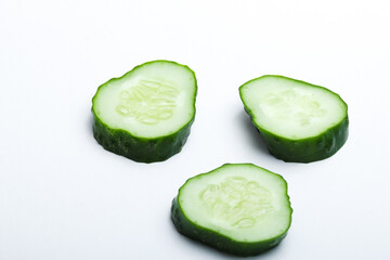cucumber slices isolated on white