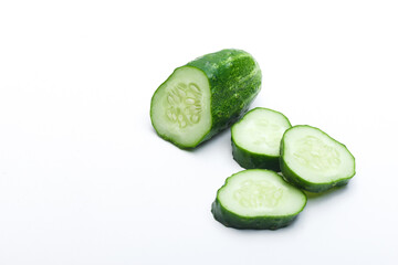 cucumber slices isolated on white