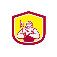 Zeus Greek God Arms Cross Thunderbollt Retro