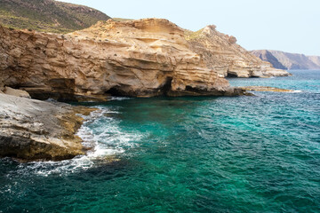 The Playazo coast  in natural park of Cabo de Gata  in Almeria , Andalucia , Spain