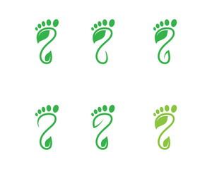 Foot Care Clinic Logo Concept sign symbol icon Element Design. Feet Podiatric, Leaf, Natural, Health Care, Eco Logotype. Vector illustration template