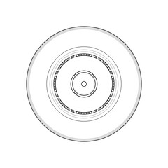 Vinyl Outline Icon Illustration on White Background